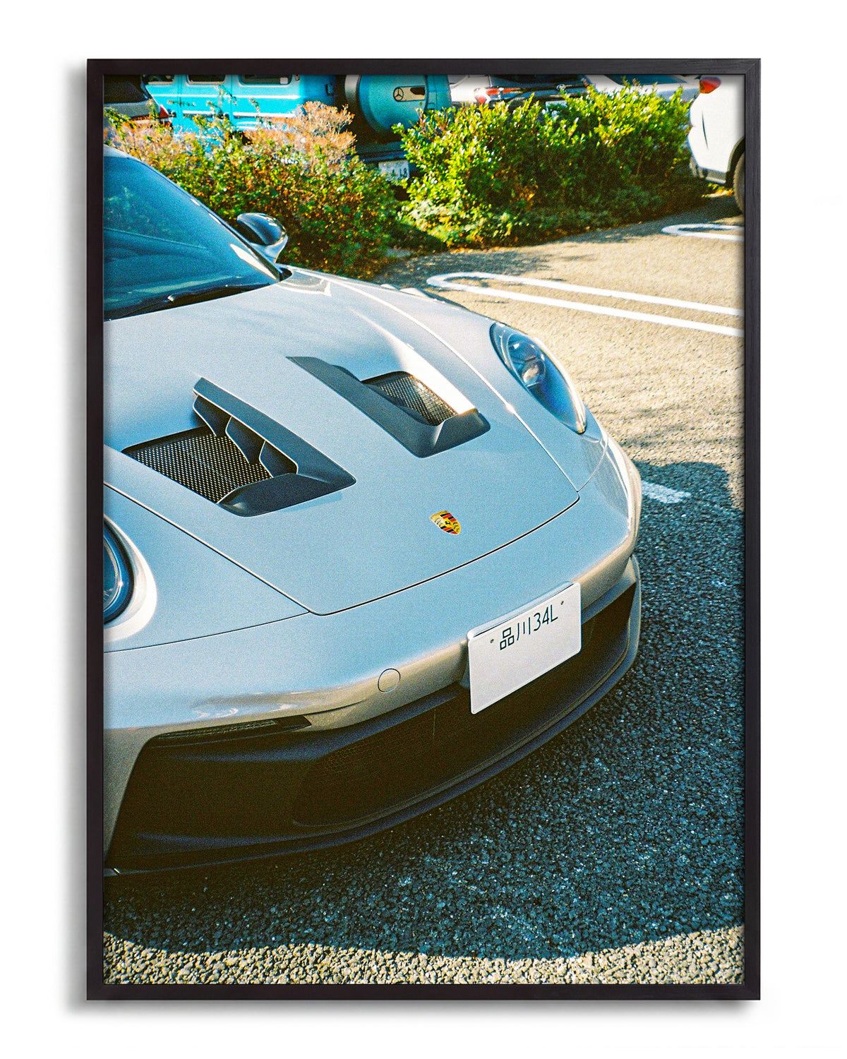 Andreezy 19 minimalist JDM car photography print in a black frame