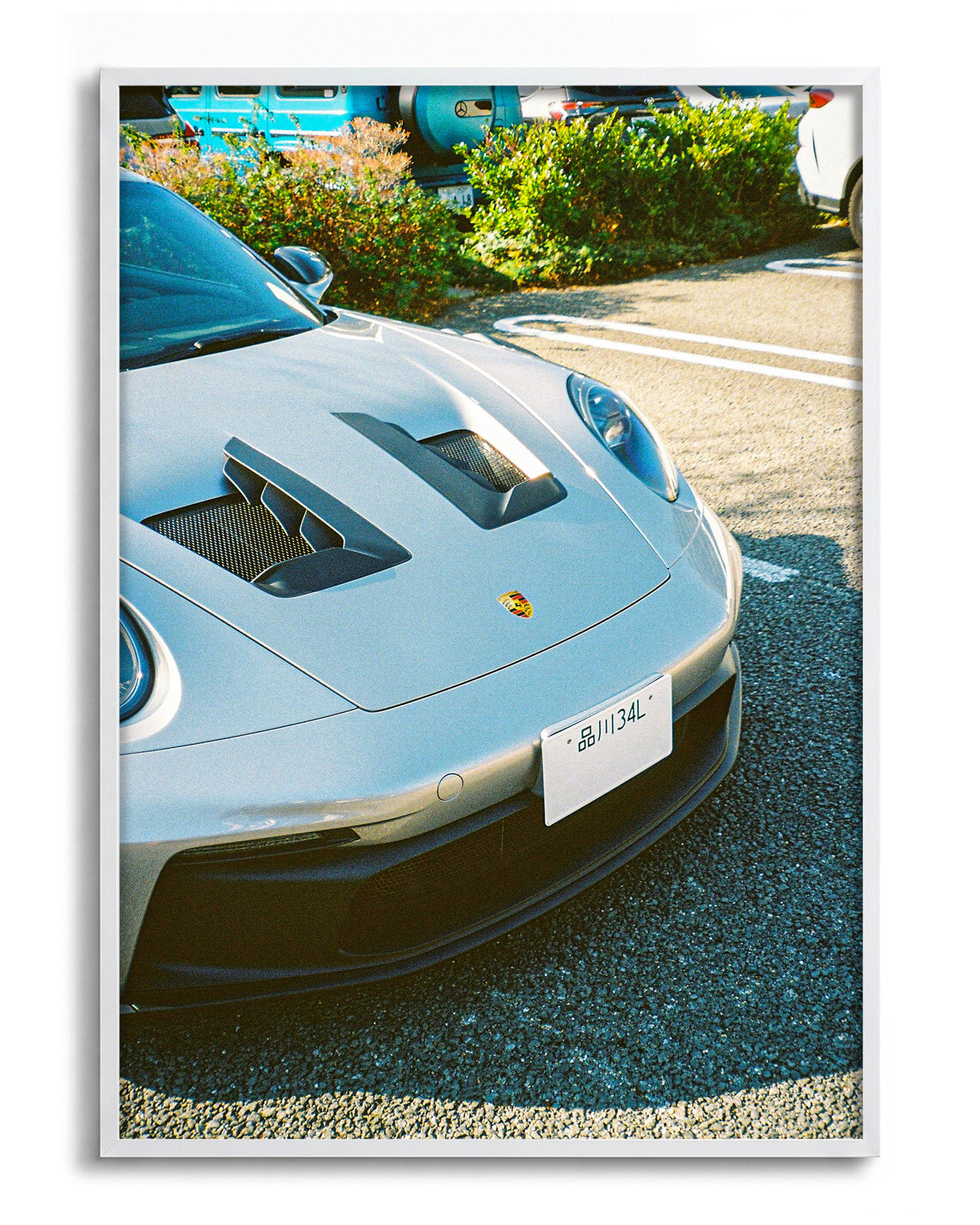 Andreezy 19 minimalist JDM car photography print in a white frame
