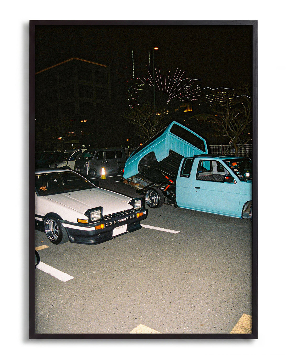 Andreezy 20 Japanese street car photography print in a black frame