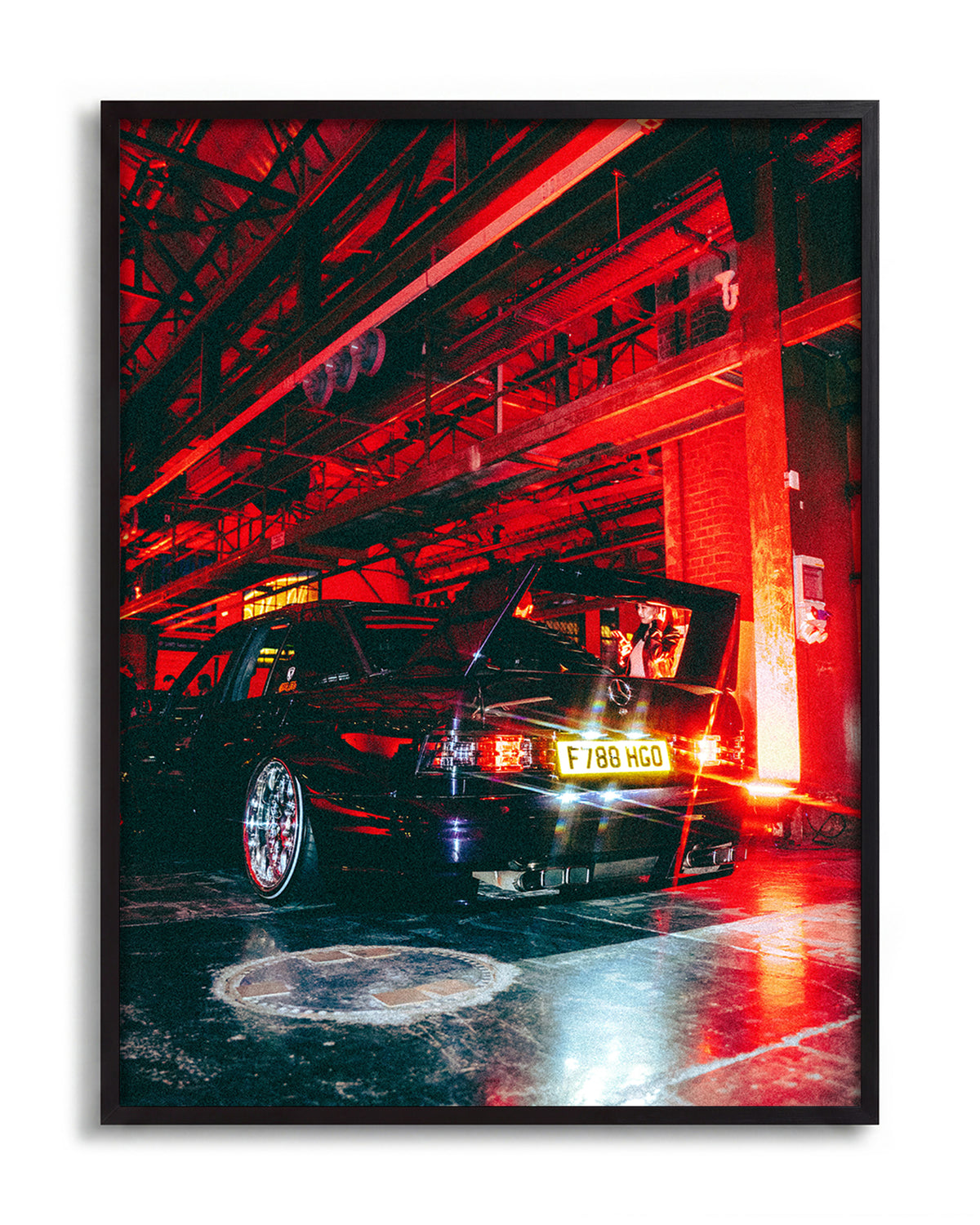 After Hours night car photography print in a black frame
