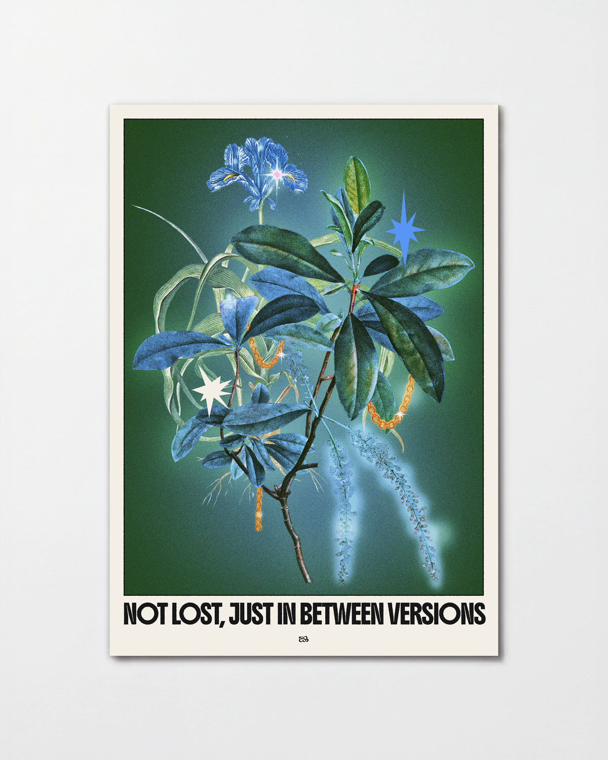 Between versions retro quote collage print, unframed