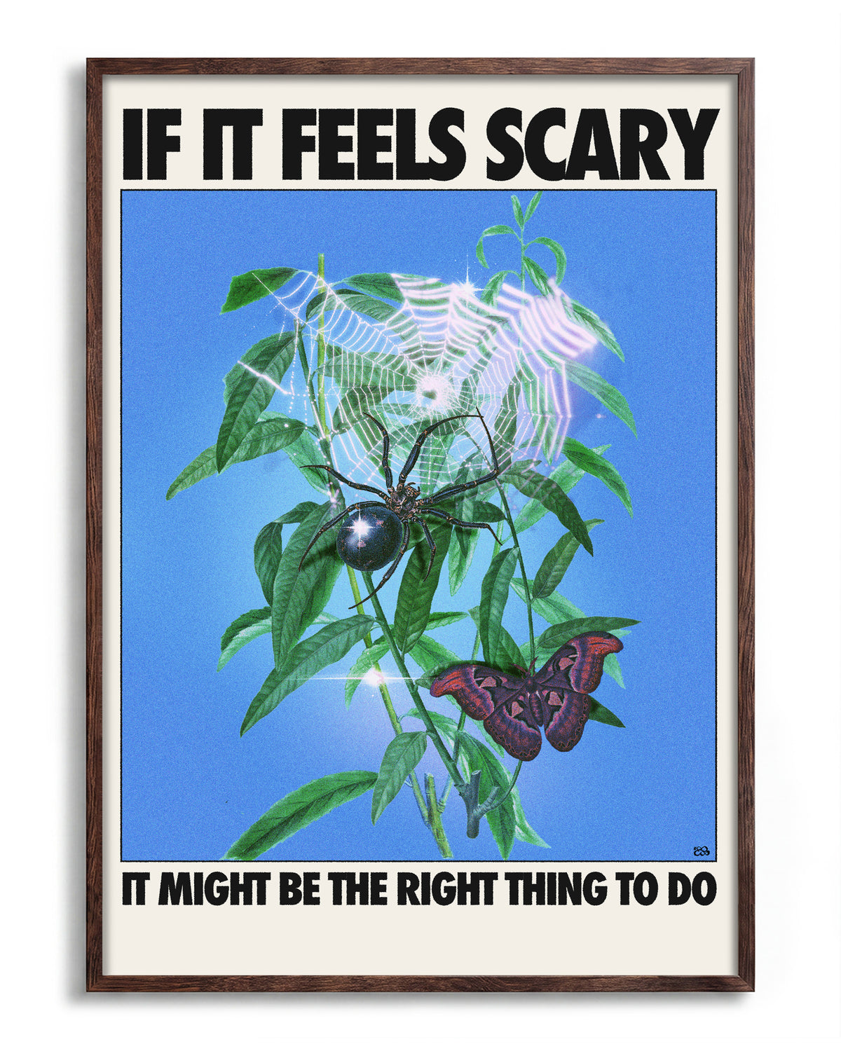 Feels scary - no background framed - walnut