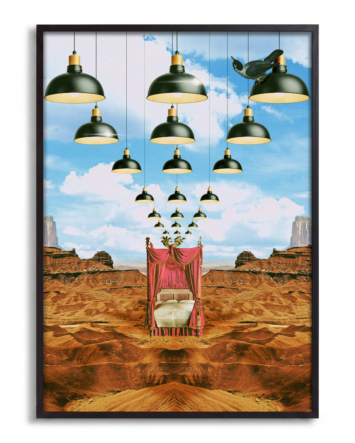 Lampscape - no background framed - black