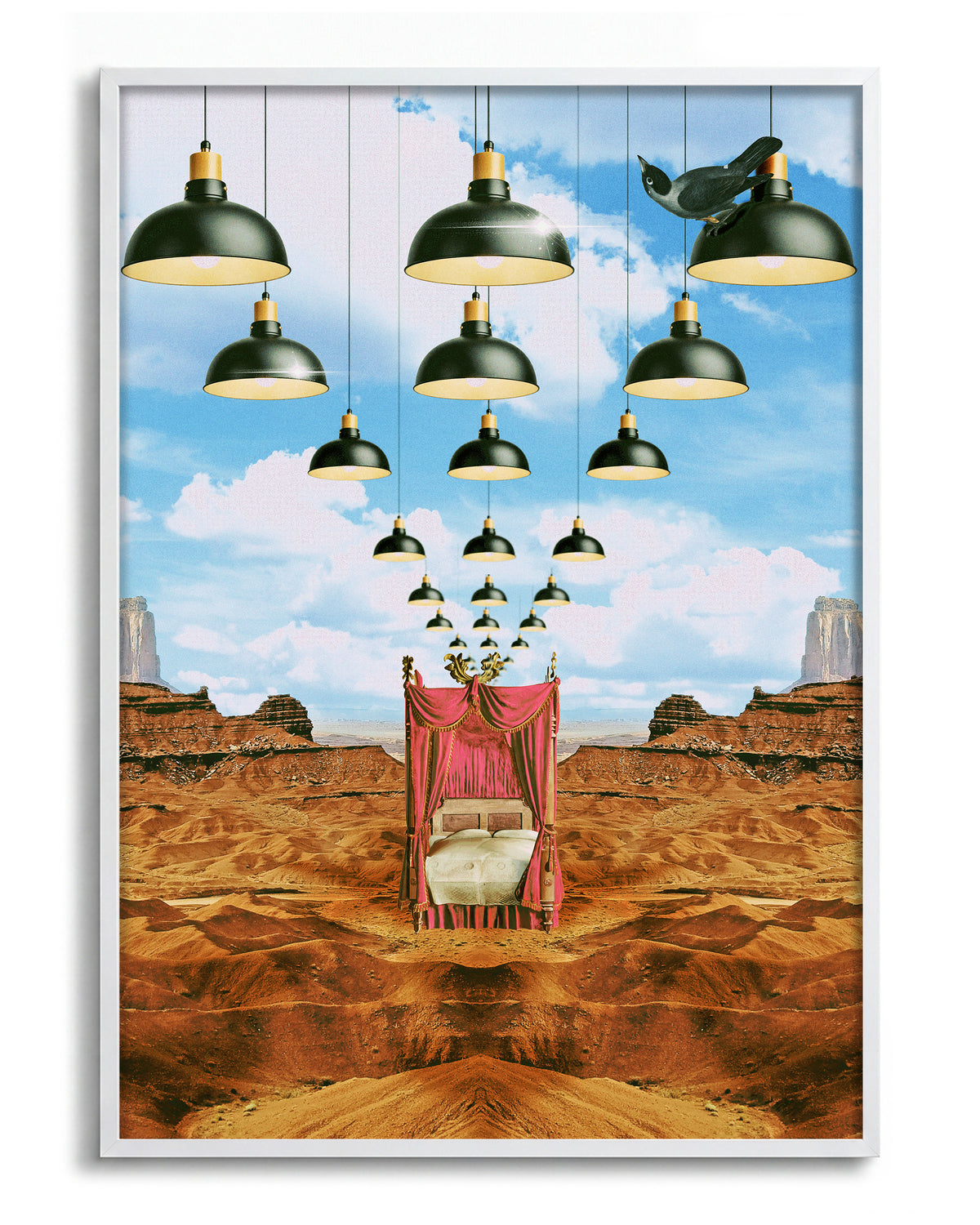 Lampscape - no background framed - white