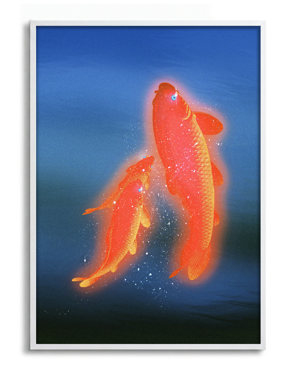 Koi - no background framed - white