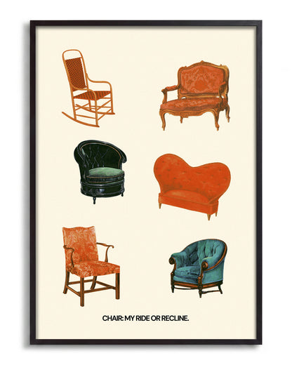 Chairs - no background framed - black