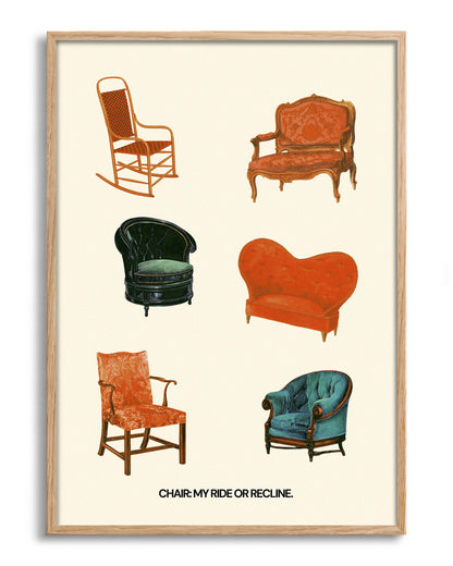 Chairs - no background framed - oak