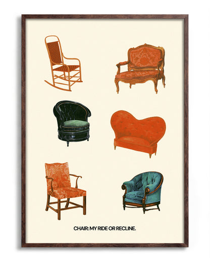 Chairs - no background framed - walnut