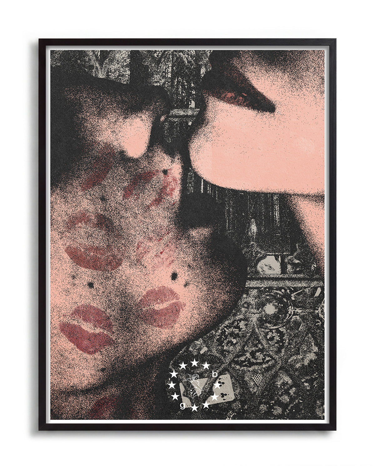 One kiss is all it takes 2 - no background framed - black