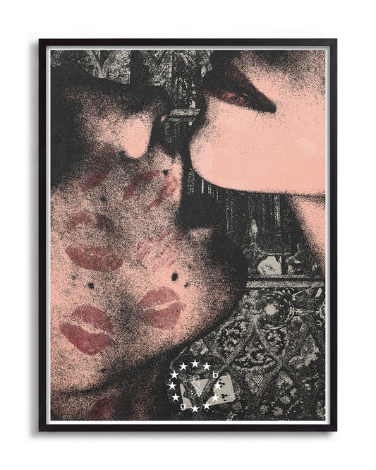 One kiss is all it takes 2 - no background framed - black