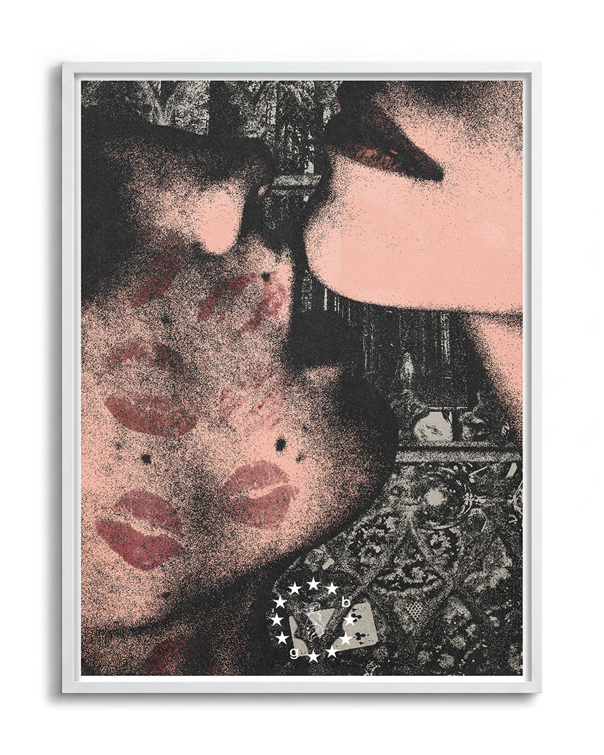 One kiss is all it takes 2 - no background framed - white