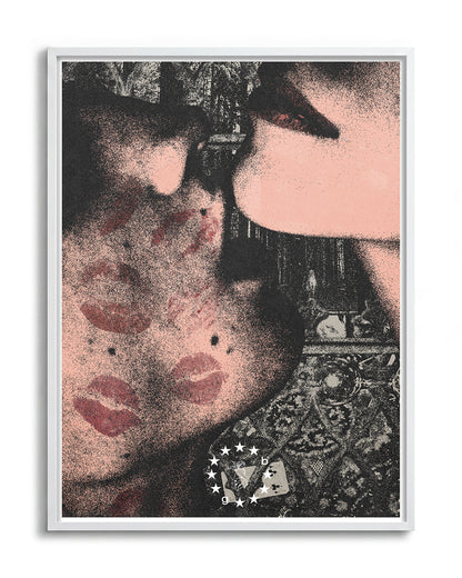 One kiss is all it takes 2 - no background framed - white