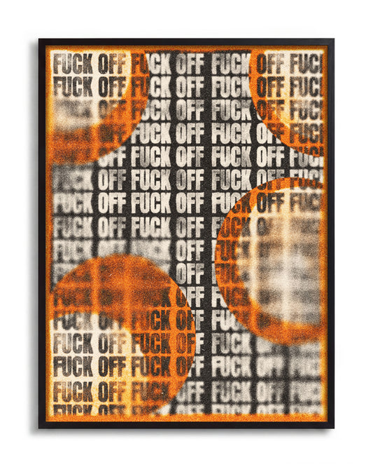 Fuck Off - no background framed - black