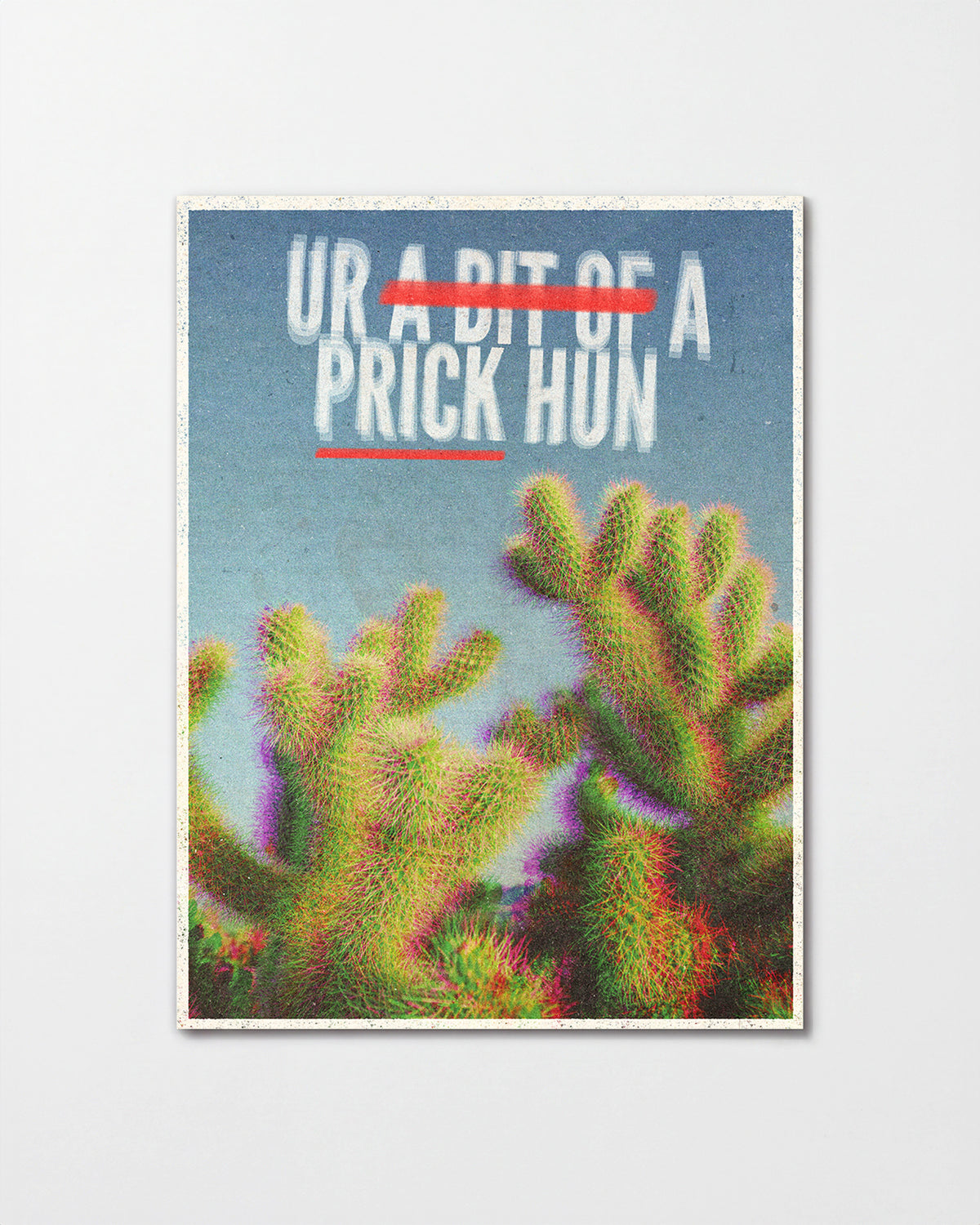 Bit of a Prick funny cactus quote poster, unframed