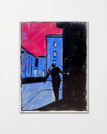 7953 abstract figurative painting print, unframed