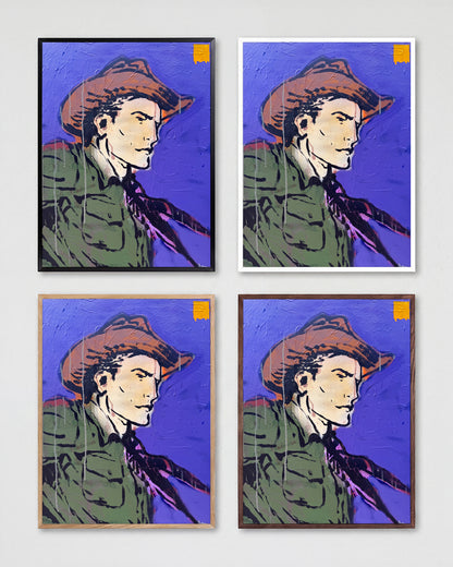Locked & Loaded 2 pop art painting print shown in all frame colours