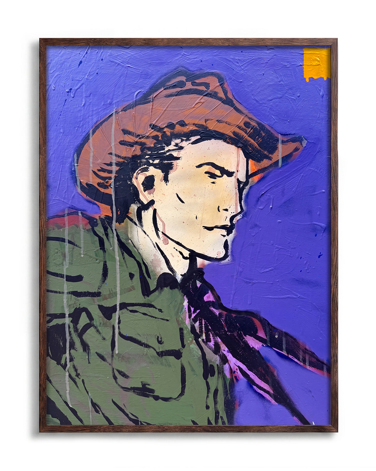 Locked & Loaded 2 pop art painting print in a walnut frame