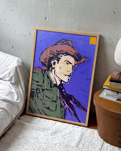 Locked & Loaded 2 pop art painting print in an oak frame on a wall