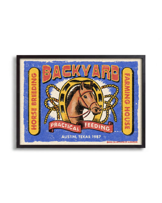 Backyard Farms House - no background framed - black