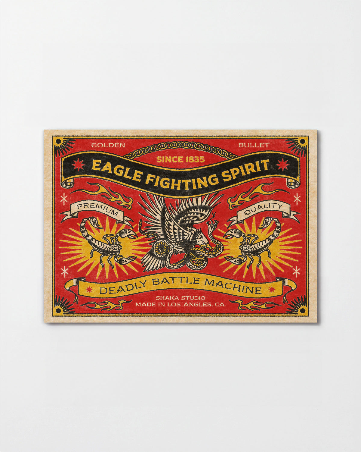 Eagle Fighting Spirit vintage eagle art print, unframed