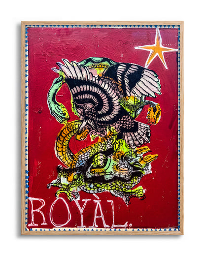 Battle Royal pop art comic print in an oak frame