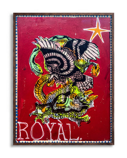 Battle Royal pop art comic print in a walnut frame