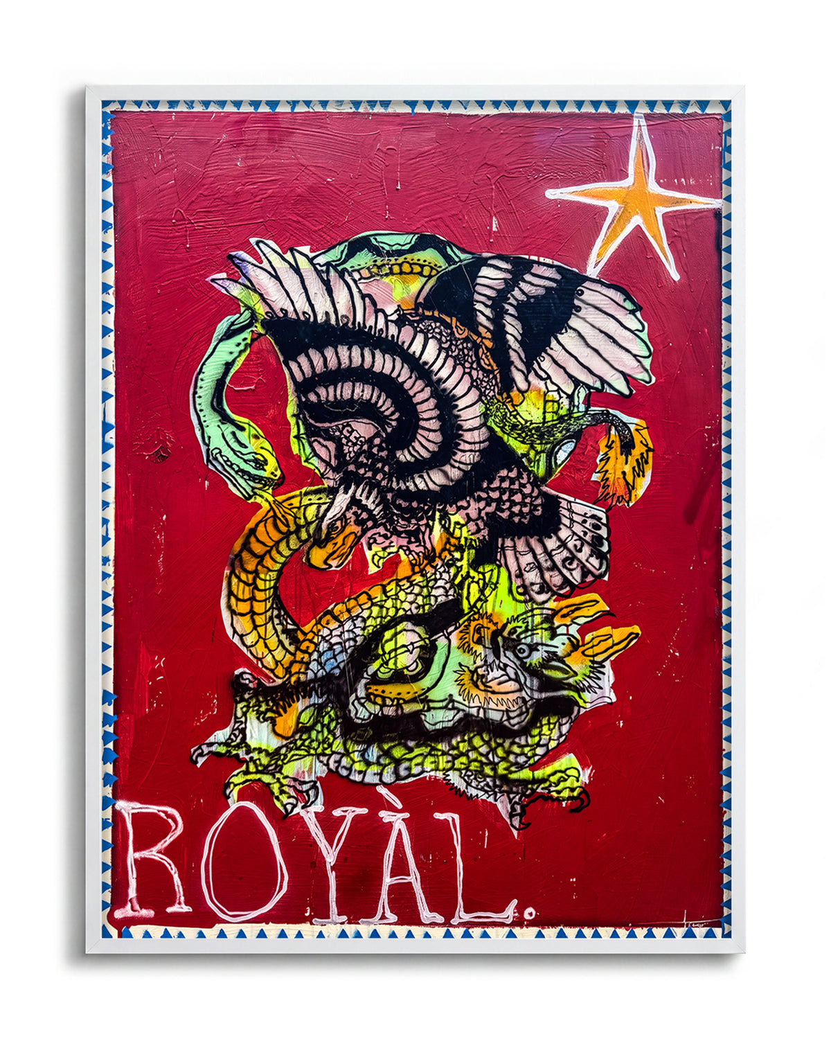 Battle Royal pop art comic print in a white frame