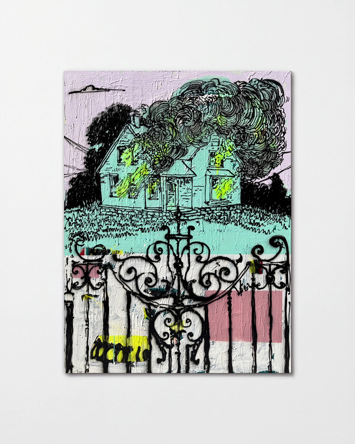 Broken pop art comic collage print, unframed