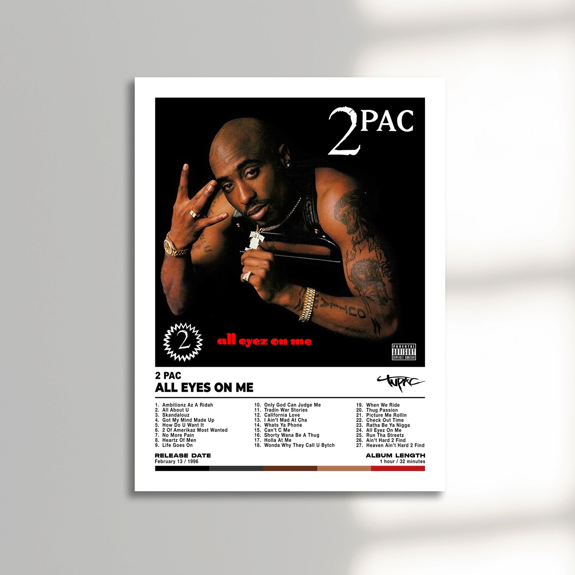 2 pac all eyes on me album cover poster unframed