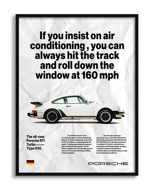 Vintage Porsche 911 Turbo Newspaper Poster