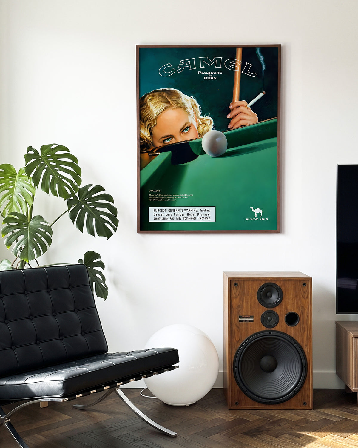 Camel Vintage Pool - room context walnut