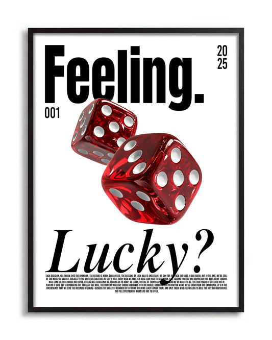 Feeling Lucky ? - no background framed - black