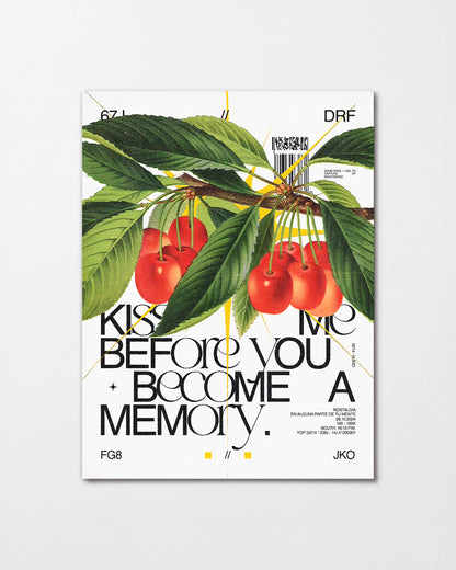 Kiss Me romantic quote poster, unframed