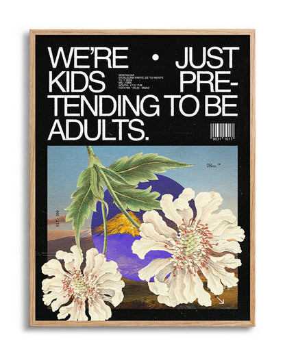 Adults funny quote poster in an oak frame