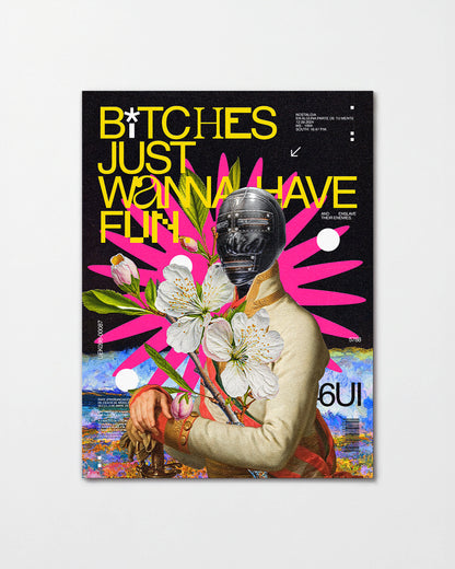 B*tches Just Wanna Have Fun funny quote poster, unframed