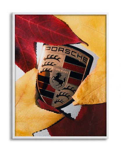 Autumn - no background framed - white