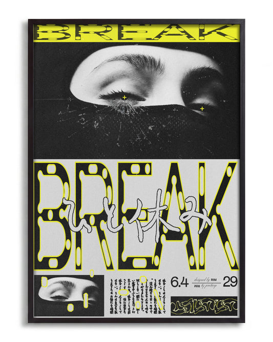 Break - no background framed - black
