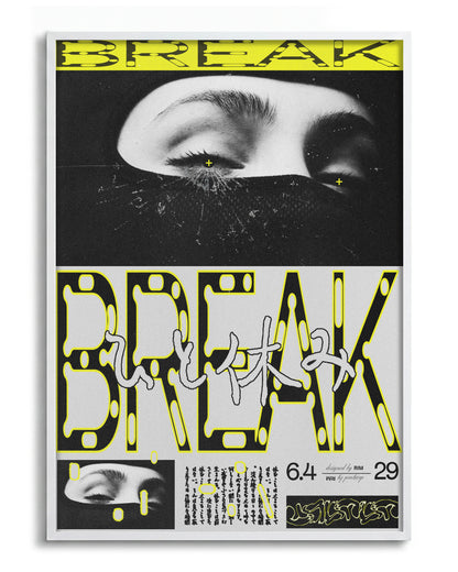 Break - no background framed - white