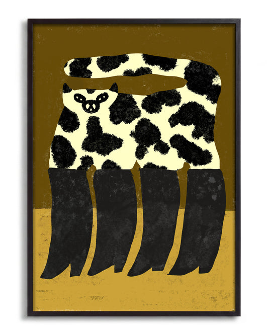 Cat Boots - no background framed - black