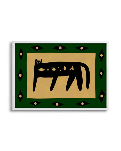 Cosmic Cat 2 - no background framed - white