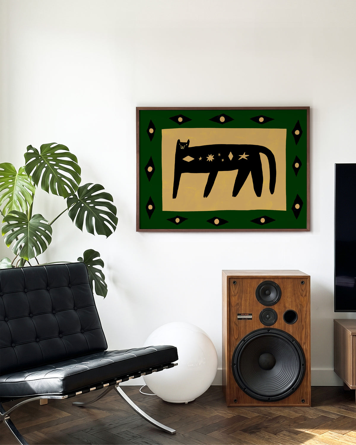 Cosmic Cat 2 - room context walnut