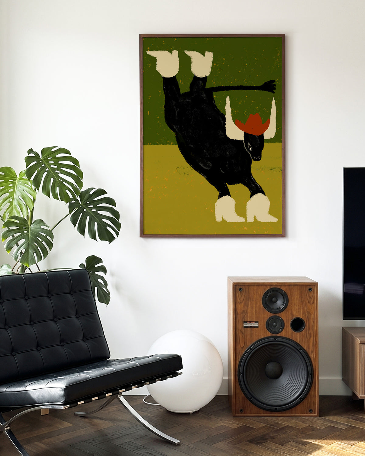 Cowboy Bull - room context walnut