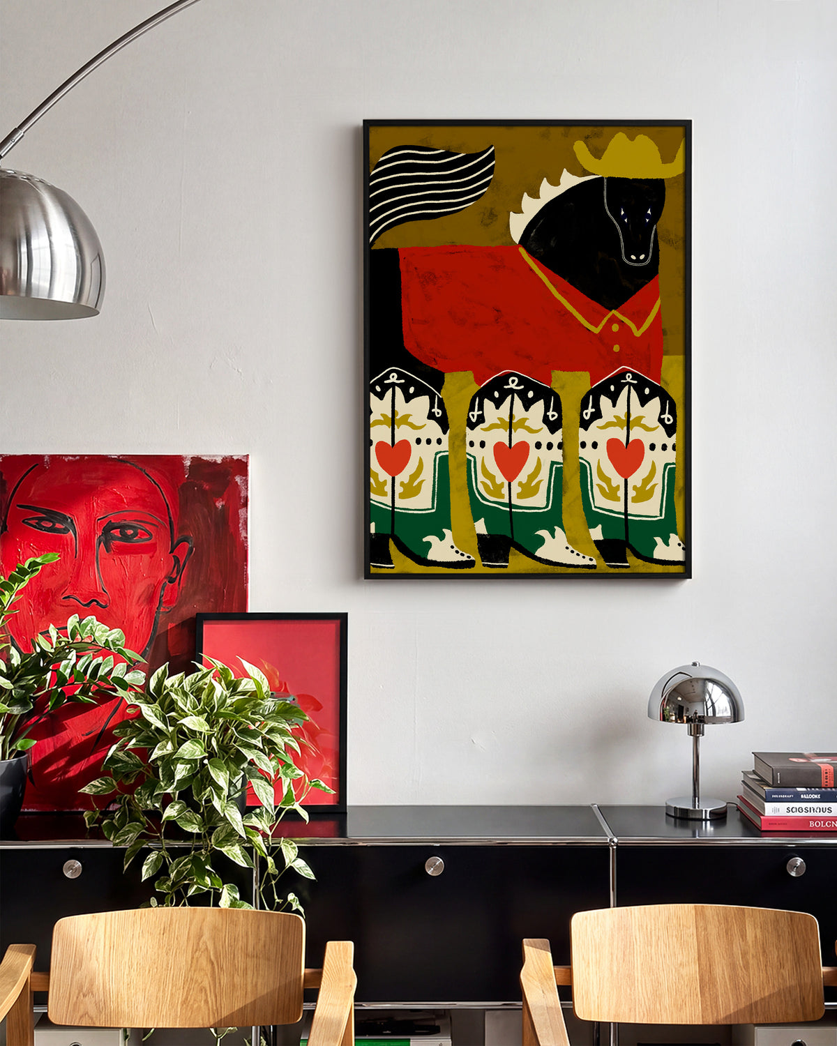 Cowboy Horse - room context black