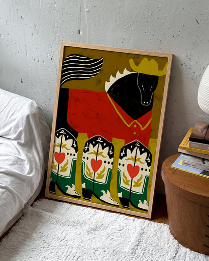 Cowboy Horse - room context oak