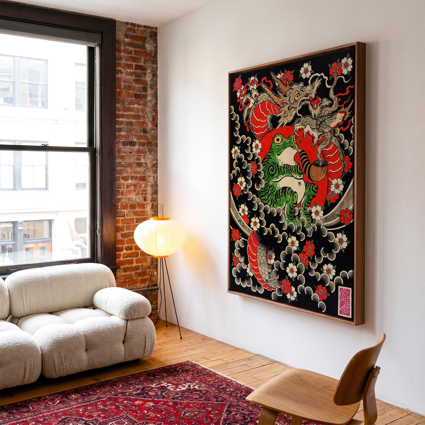 Dragon, Frog & Sakura canvas