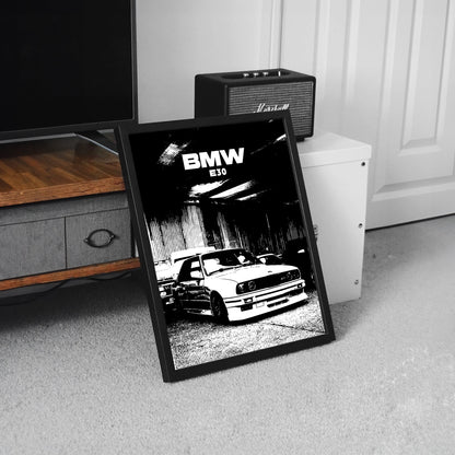 BMW E30 framed poster