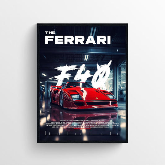 Ferrari F40 Car Poster framed