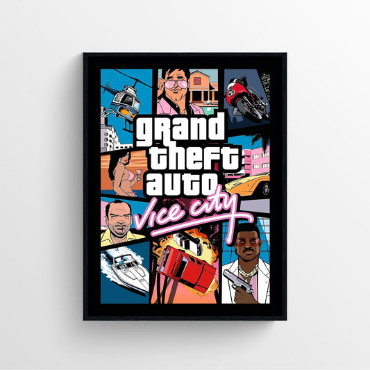 Grand Theft Auto video game poster, Vice city.