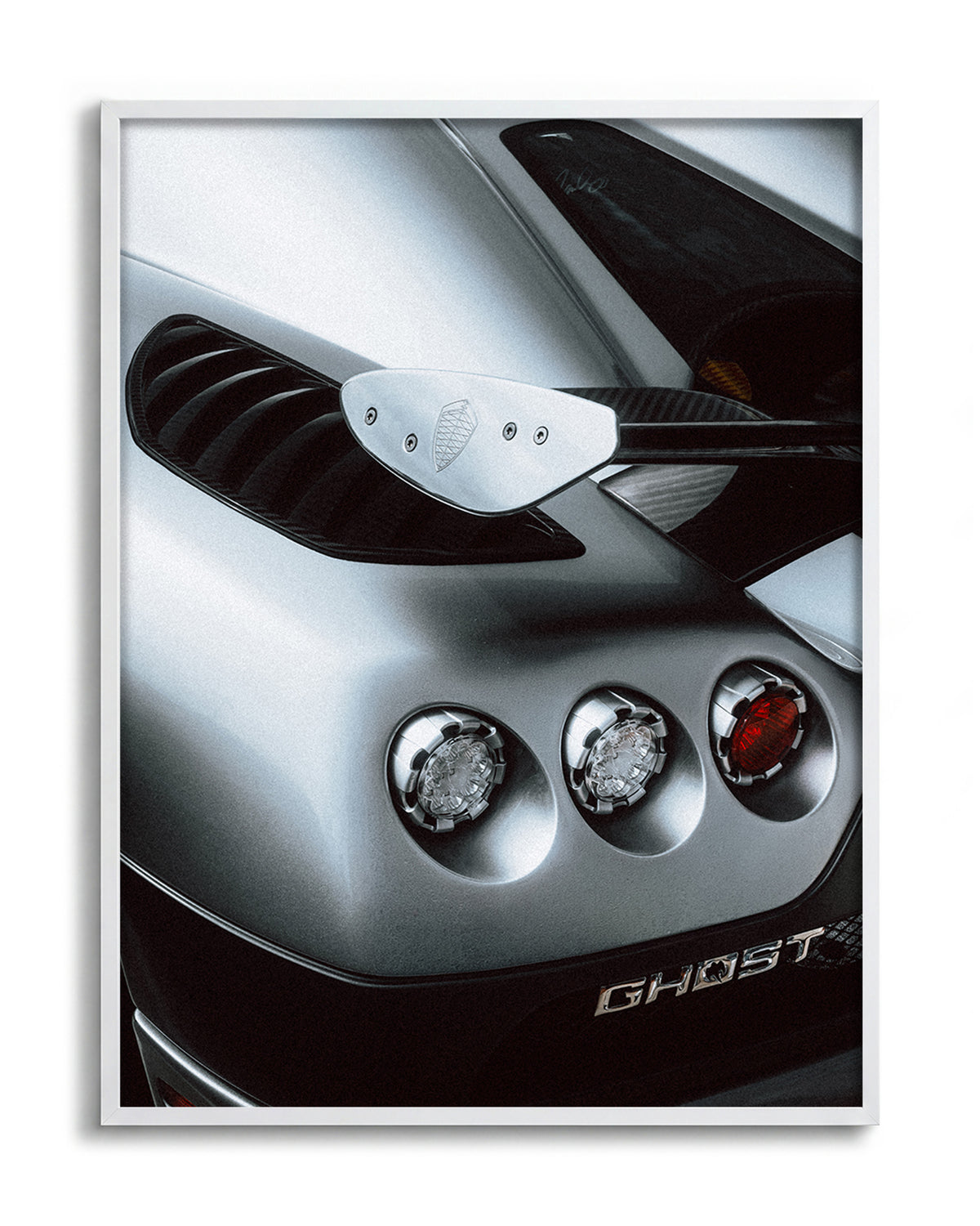 Ghost - no background framed - white