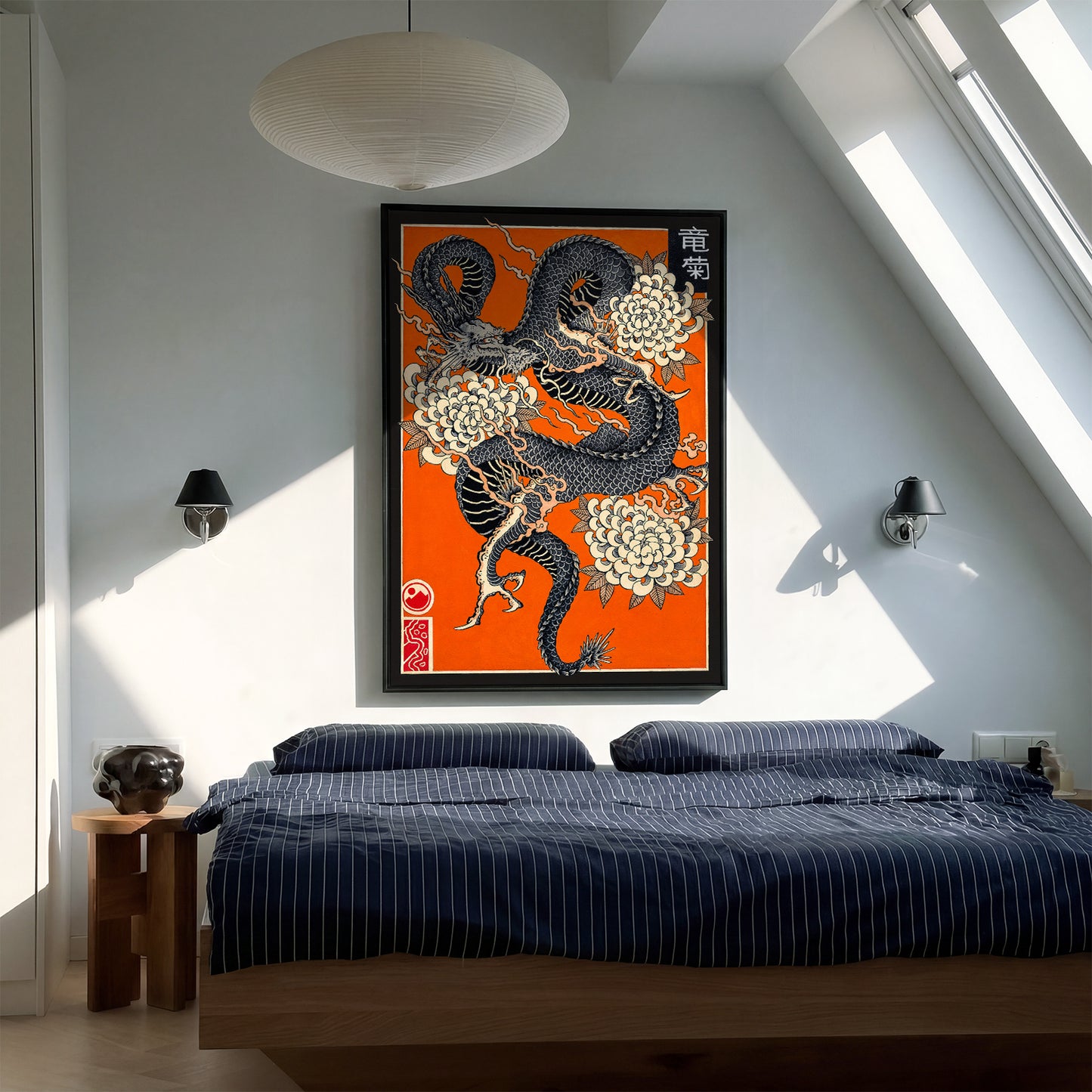 Dragon & Kiku canvas